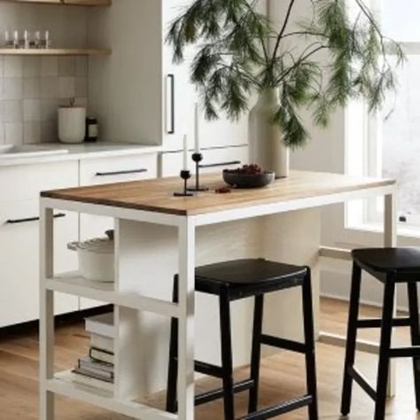 Kitchen Console, Small Kitchen Island Ideas, Frame Kitchen, 60s Furniture, Butcher Block Island, Island Table, Small Kitchen Island, Kitchen Island Table, Space Saving Kitchen