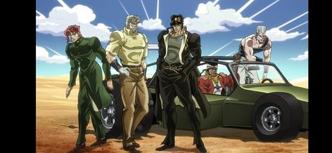 Crusader Wallpaper, Jojo's Bizarre Adventure Stardust Crusaders, Jean Pierre Polnareff, Car Poses, Adventure Anime, Stardust Crusaders, Joseph Joestar, Shield Hero, Jotaro Kujo