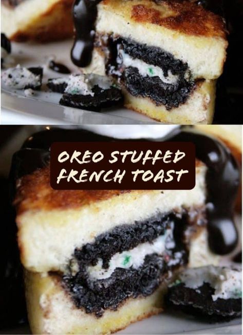 Oreo Stuffed French Toast, Oreo French Toast Recipe, Oreo French Toast, Sausage Pancakes, Blackstone Ideas, Bacon Toast, Baked French Toast Casserole, French Toast Roll Ups, French Toast Rolls