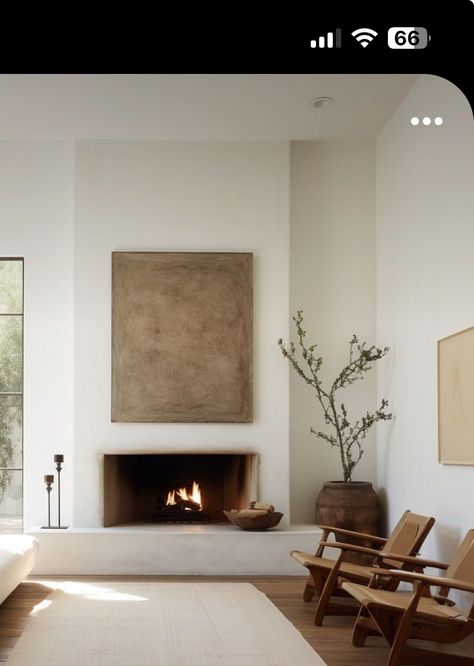 Japandi Fireplace Wall, Japandi Living Room Fireplace, Fireplace Wabi Sabi, Japandi Chimney, Nordic Fireplace Scandinavian Style, Japandi Tv Wall Fireplace, Nordic Fireplace, Minimal Fireplace, Scandinavian Fireplace