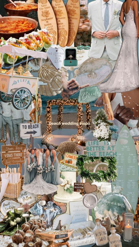 just a lil beach wedding collage :) Wedding Collage, Sea Theme, Wedding Mood Board, Wedding Mood, Wedding Inspo, Beach Wedding, Summer Wedding, Mood Board, Dream Wedding