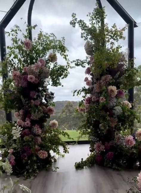 Ground Floral Installation Wedding, Green Floral Installation, Tent Floral Installation, Moody Hanging Floral Installation, Woodland Floral Installation, Ocean Wedding, Flower Installation, Ceremony Backdrop, Styled Shoot