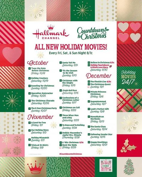 Countdown Until Christmas, Hallmark Channel Christmas Movies, Christmas Sunday, Christmas Charades, Christmas Movies List, Hallmark Mysteries, Movie Schedule, Holiday Movies, Hallmark Movie