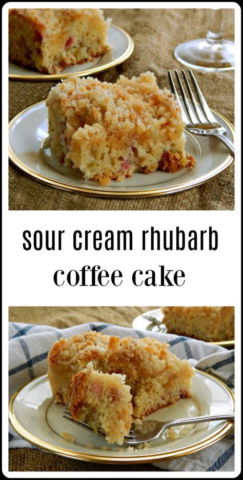 Rhubarb Coffee Cake, Easy Rhubarb Recipes, Rhubarb Desserts Recipes, Rhubarb Cake Recipes, Rhubarb Coffee Cakes, Rhubarb Desserts, Rhubarb Cake, Sour Cream Coffee Cake, Rhubarb Recipes