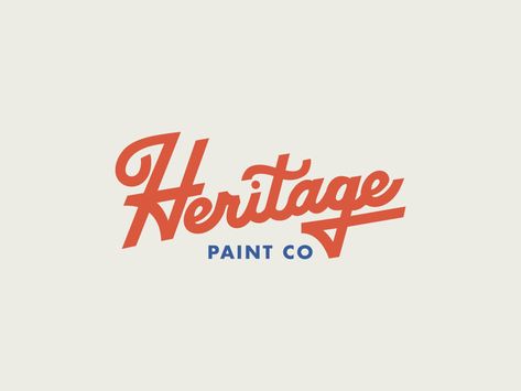 Heritage Paint 2 by Brethren Design Co | Dribbble | Dribbble Vintage Script Lettering, Vintage Script Logo, Vintage Inspired Logo, Vintage Branding Design, Vintage Typography Logo, Retro Logo Inspiration, Heritage Paint, Painting Logo, Retro Logo Design