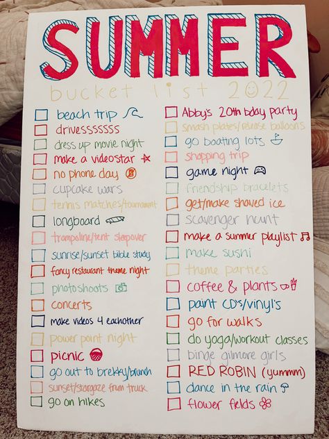 Summer Checklist Poster, Summer Bucket List Point System, Poster Bucket List, Summer Posters Ideas, July Goals Ideas, Summer Bucket List Journal Ideas, Summer Bucket List Inspo Poster, Bucket List 2023 Ideas, Summer Bucklist Poster