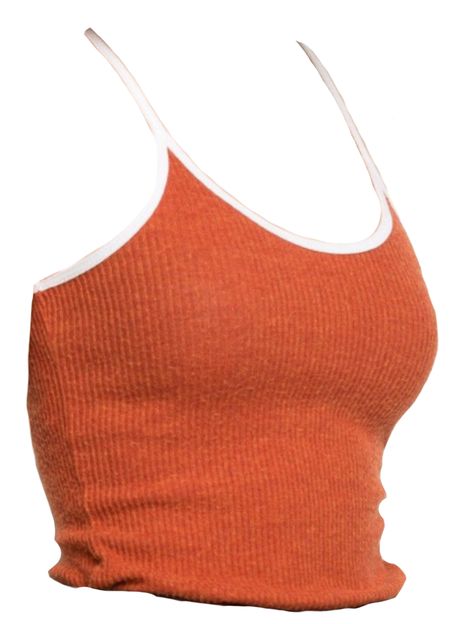 Png Tops, Clothing Png, Png Clothes, Orange Outfit, Orange Tank Top, Tanktop Girl, Orange Shirt, Tank Girl, Cropped Tank Top