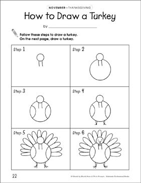 How to Draw a Turkey: Draw and Write Prompt | Printable Skills Sheets Turkey For Kids, Easy Turkey Drawing, Draw A Turkey, Thanksgiving Drawings, Turkey Drawing, Whiteboard Art, Kindergarten Art Lessons, Thanksgiving Kindergarten, Thanksgiving Writing