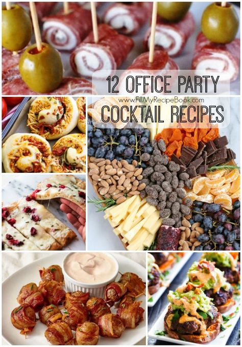 12 office party cocktail recipes to have available for staff and family to nibble at while socializing and even a fruit platter for a different taste. Add a dip and you can have a successful party. Enjoy     Advertisement - Continue... Potluck Themes For Work, Potluck Lunch Ideas, Office Party Food, Office Party Foods, Potluck Themes, Fast Appetizers Easy, Sweet Potato Sliders, Platters Ideas, Snack Recipe Ideas