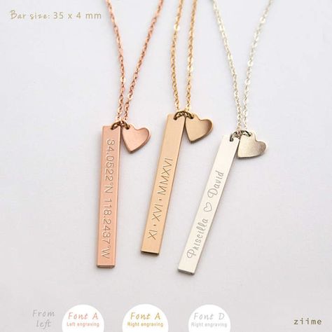 Etsy Vertical Bar Necklace, Bar Drop, Nameplate Necklace, Bridesmaid Gift, Silver Bar Necklace, Rose Gold Basters, Rose Gold Bar, Necklace Bar, Vertical Bar Necklace, Silver Bar Necklace, Vertical Bar, Necklace Rose Gold, Nameplate Necklace, Gold Bar Necklace