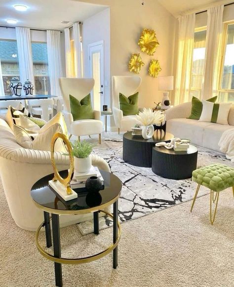 Glam Living Room Decor, Classy Living Room, Luxury Living Room Decor, Elegant Living Room Decor, Glam Living, Glam Living Room, Apartment Living Room Design, White Living Room, Apartment Decor Inspiration