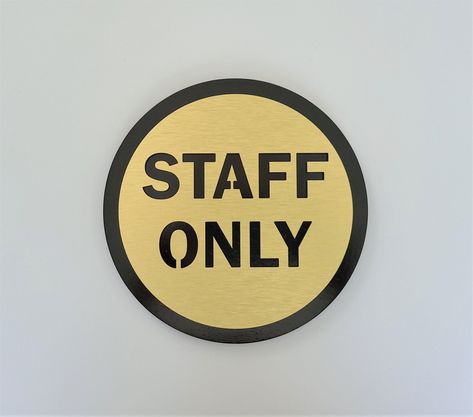 Staff only sign. Employees only. Staff lounge door sign. Private. Modern business door signs. Staff Only Sign, Unisex Bathroom Sign, Black Powder Room, Door Gym, All Gender Restroom, Staff Lounge, Door Number Plaques, Office Signage, Unisex Bathroom