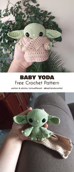 Yoda Crochet Pattern, Toys Quotes, Yoda Crochet, Star Wars Crochet, Crochet Sloth, Crochet Dragon, The Bug, Crochet Amigurumi Free Patterns, Crochet Amigurumi Free