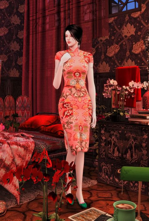 Sims 4 Japanese House, In The Mood For Love, Mood For Love, Sims Four, Sims 4 Cas, Asian Outfits, Chinese Clothing, Sims 4 Clothing, Japanese Outfits