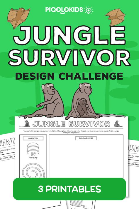 Jungle Unit Study, Jungle Stem Activities, Activities Middle School, Art Worksheets Printables, Jungle Survival, Jungle Activities, Printable Worksheets For Kids, Survival Items, Kids Worksheets Printables