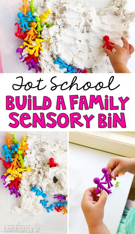 We LOVE this build a family sensory bin. Work on fine motor skills, matching colors, and identifying family members. Great for an all about me theme in tot school, preschool, or even kindergarten! Family Sensory Bin, Family Crafts Preschool, Preschool Family Theme, Preschool Friendship, All About Me Preschool Theme, School All About Me, Me Preschool Theme, Family Activities Preschool, All About Me Theme