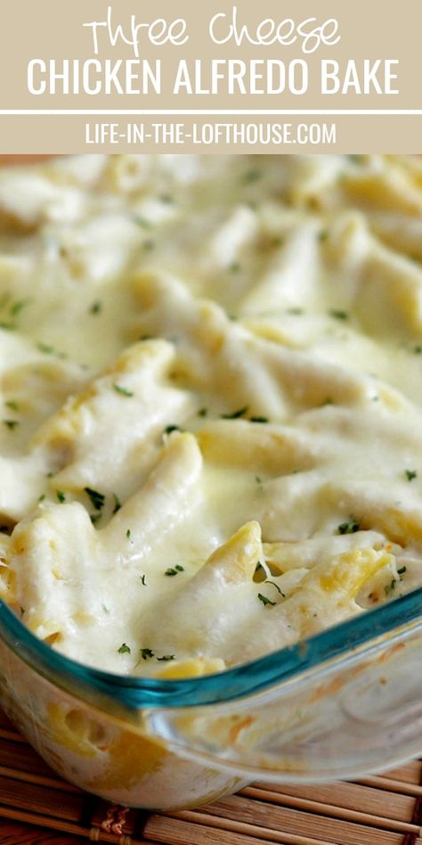 Chicken Alfredo Sauce Recipe, Recipes Chicken Alfredo, Chicken Alfredo Bake Recipe, Pasta Bake Recipes, Chicken Platter, Chicken Alfredo Sauce, Baked Chicken Alfredo Pasta, Alfredo Bake, Pasta Bakes