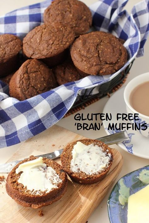 Gf Bran Muffins, Gluten Free Bran Muffins Recipe, Gluten Free Oat Bran Muffins, High Fibre Gluten Free Muffins, Gluten Free Bran Muffins, Paleo List, Gf Muffins, Flourless Baking, Raisin Bran Muffins