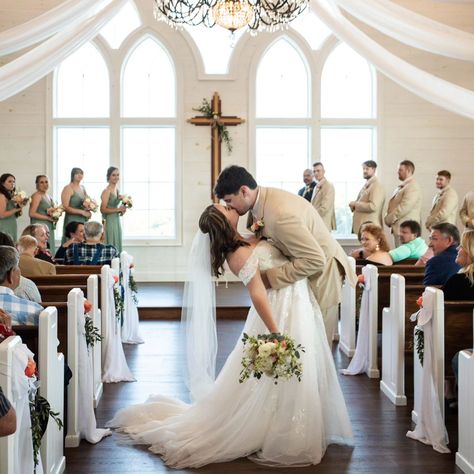 Sealed with a kiss at the altar 💋. This stunning couple shared their first kiss as newlyweds under the warm glow of a chapel, framed by beautiful windows and surrounded by their loved ones. It was the perfect start to their forever 🥂 Sealed With A Kiss, Beautiful Windows, First Kiss, A Kiss, Loved Ones, First Love, Kiss, Quick Saves