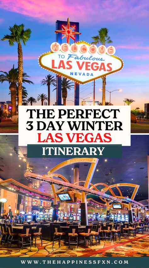 The Perfect 3 Day Winter Las Vegas Itinerary Vegas Things To Do 2024, Day Trips From Vegas, Vegas Birthday Ideas, Things To Do In Las Vegas, Las Vegas Winter, Weekend In Vegas, Vegas Itinerary, Las Vegas Itinerary, Vegas Girls Trip