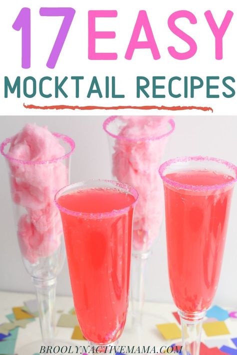 Colorful Non Alcoholic Drinks, Quick Mocktail Recipe, Shimmer Mocktails, Bubbly Mocktails Non Alcoholic, Moctails For Pregnant Women, Mocktails Girls Night, Mocktails Non Alcoholic Pink, Mocktails Non Alcoholic With Glitter, Champagne Mocktails Non Alcoholic