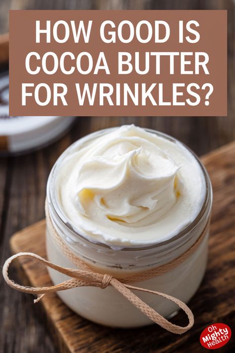 Whipped white body butter in mason jar with rustic twine bow showcases homemade natural anti-aging skincare remedy. Cocoa Butter Recipes, Glowing Body Skin, Diy Wrinkle Cream, Cocoa Butter Cream, Homemade Wrinkle Cream, Pimples On Face, Good Skin Tips, Aging Cream, Dry Skin Care