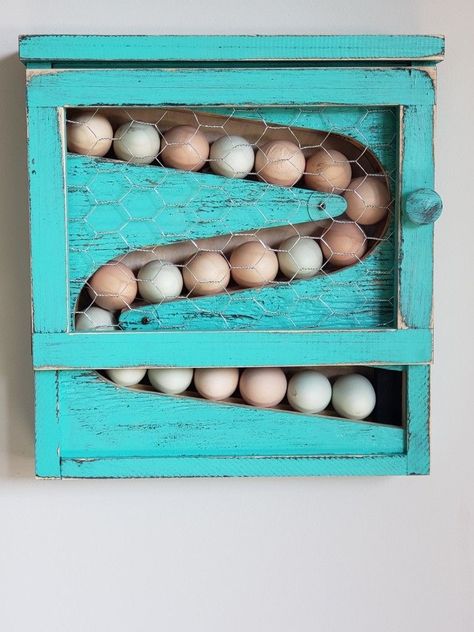 Counter Egg Holder, Egg Storage Ideas, Fresh Egg Holder, Egg Skelter, Egg Dispenser, Egg Organizer, Wood Chandelier Rustic, Egg Baskets, Eggs Basket