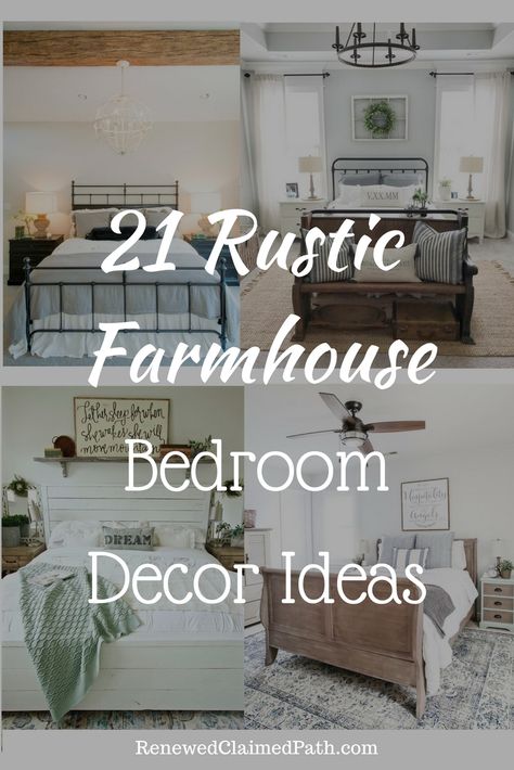 21 Rustic Farmhouse Bedroom Decor Inspiration Ideas Rustic Farmhouse Bedroom Ideas, Rustic Farmhouse Bedroom, Farmhouse Bedroom Decor Ideas, Rustic Bedroom Decor, Bedroom Decor Inspiration, Eclectic Bedroom, Decor Pictures, Farmhouse Bedroom Decor, Bedroom Decor Ideas