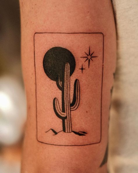 Cat And Cactus Tattoo, Nopales Tattoo, Desert Rose Tattoo, Mid Century Modern Tattoo, Agave Tattoo, Traditional Cactus, Az Tattoo, Tattoo Cactus, Holiday Tattoos