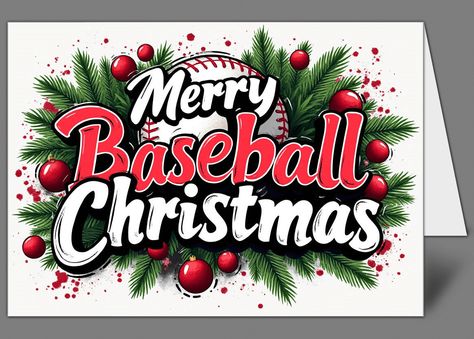 Personalized Merry Baseball Christmas Cards Baseball Bat Display, Baseball Team Gift, Baseball Jewelry, Baseball Christmas, Baseball Wedding, Baseball Room, Baseball Socks, Hockey Gifts, Tennis Gifts