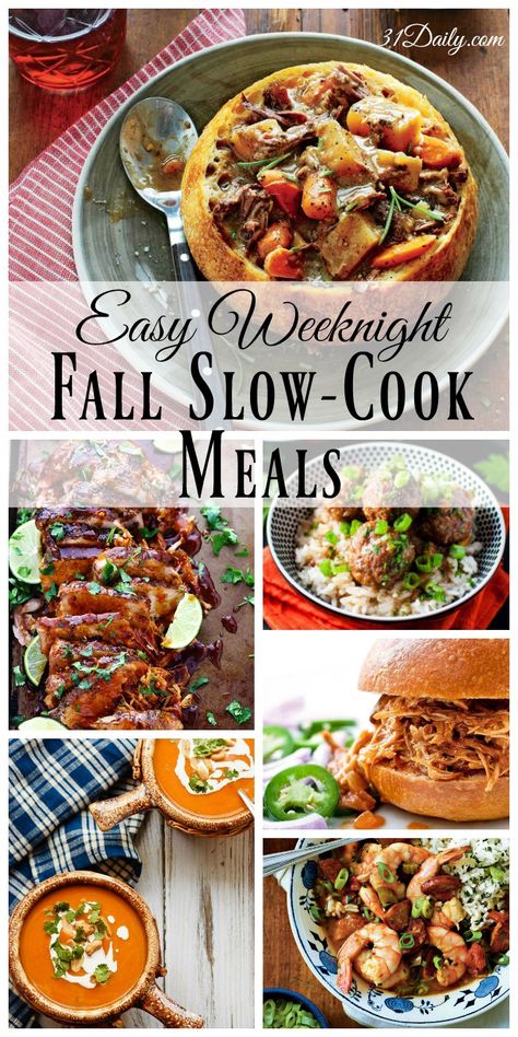 Fall Slow Cook Meals - Perfect for Weeknights | 31Daily.com Slow Cook Meals, Crockpot Gluten Free, Fall Slow Cooker, Meals Crockpot, Fall Slow Cooker Recipes, 31 Daily, Fall Crockpot Recipes, Fall Meals, Cook Meals