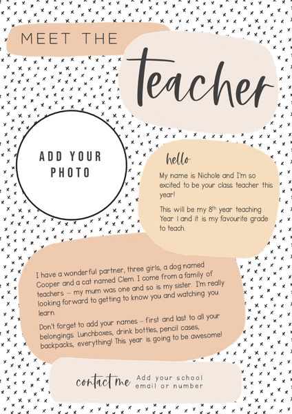 B+W NEUTRALS Meet The Teacher + Class Newsletter Pack – you clever monkey