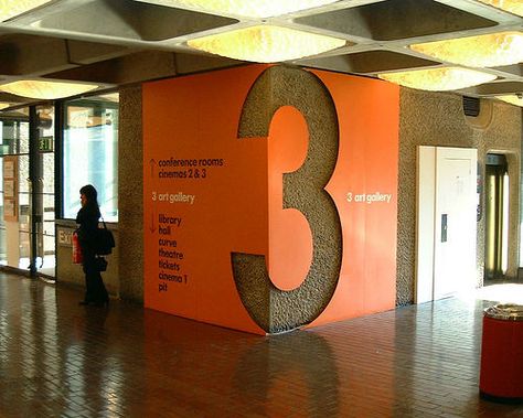 Barbican floor signage | Flickr - Photo Sharing! Graphic Signage, Interior Wayfinding, Parking Ideas, Wall Graphics Design, Wall Branding, Floor Signage, Environmental Branding, Building Signage, Wayfinding Signage Design