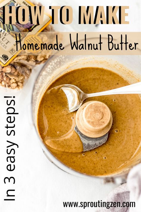 Homemade Walnut Butter, How To Make Walnut Butter, Walnut Butter Recipe, Butter Recipes Homemade, Butter At Home, Nut Butter Recipes, Homemade Nut Butter, Walnut Butter, Lectin Free