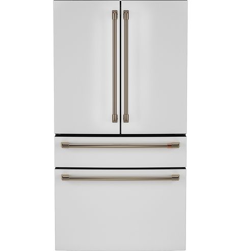 Shop Café 28.7 Cu. Ft. 4 Door French Door Refrigerator with Dual Dispense Auto Fill Pitcher Matte White at Best Buy. Find low everyday prices and buy online for delivery or in-store pick-up. Price Match Guarantee. White Refrigerator Kitchen, 4 Door Refrigerator, White Refrigerator, Top Of Refrigerator, Counter Depth French Door Refrigerator, White Fridges, Cafe Counter, Smart Refrigerator, Counter Depth Refrigerator