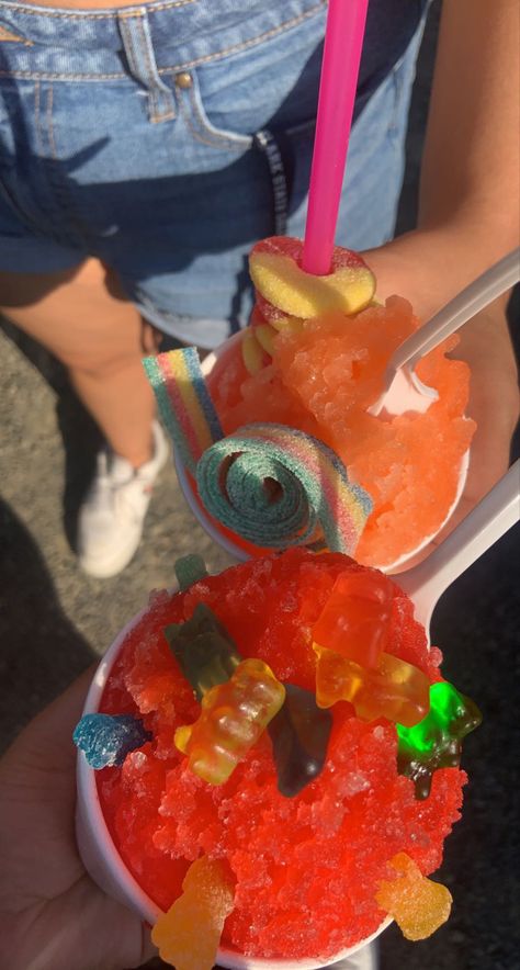 Snowcones Aesthetic, Food Stand Aesthetic, Snowcone Business, Snowcone Aesthetic, Snow Cones Aesthetic, Gummy Aesthetic, Snowcones Ideas, Shaved Ice Aesthetic, Slushie Aesthetic