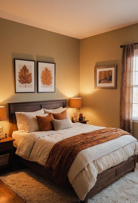 Fall is here, and it’s time to cozy up your bedroom to match the changing season!  As the leaves turn golden and the air gets … How To Arrange A Bedroom, Colorful Bedroom Decor, Autumn Room, Fall Bedroom Decor, Cozy Fall Bedroom, Comfy Bedroom, Fall Bedroom, Bedroom Decor Ideas, Cozy Autumn