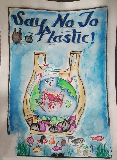 #instagram Garbage Free India Drawing, Earth Vs Plastic Poster, Beat Plastic Pollution Poster Drawing, Say No To Plastic Posters Drawing, Say No To Plastic Posters, Say No To Plastic Posters Creative, Stop Using Plastic Posters, Poster Sampah, Poster On Pollution