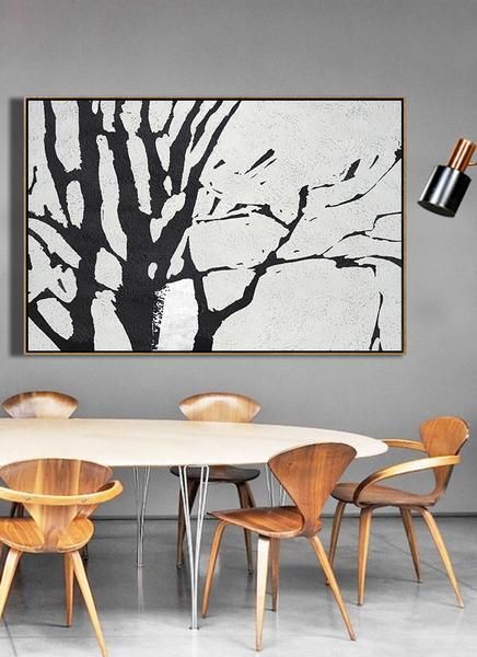 White Tree Painting, Tree Art Diy, Abstract Tree Art, Minimalist Tree, Tree Painting Canvas, Abstract Tree Painting, Abstract Art Paintings Acrylics, Tree Mural, Abstract Art Painting Techniques