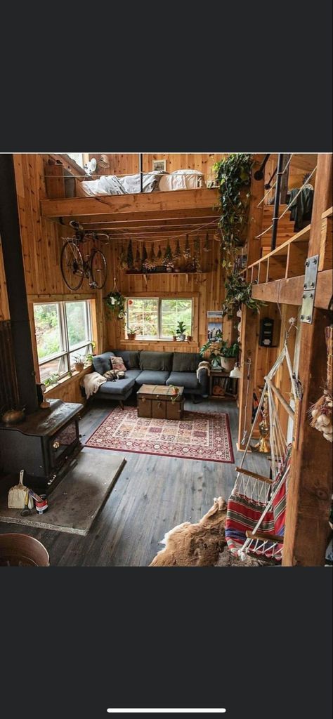 Tiny House Inspiration, Cabin Interiors, Cabin Living, Tiny Cabin, Tiny House Interior, Tiny House Cabin, Cabins And Cottages, Tiny House Living, Tiny House Design