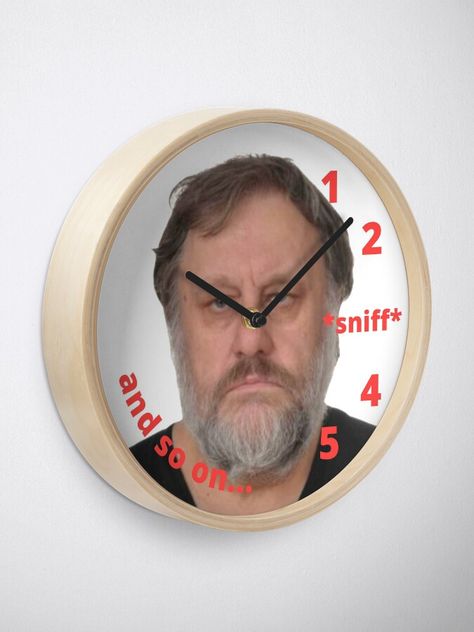 "funny slavoj zizek "and so on so forth"  slavoj žižek lacanian sarcasm" Clock for Sale by Artwork-Station Slavoj Zizek, Philosophy, Clock, Couch, Funny, For Sale, Quick Saves, Humour