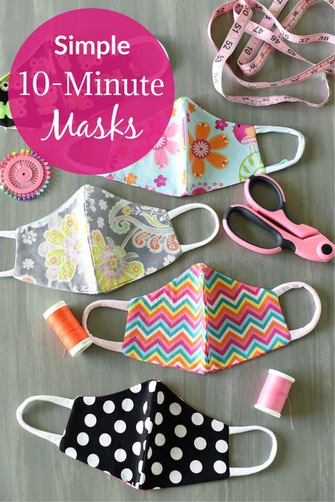 Simple Face Mask, Mask Patterns, Face Mask Pattern, Scrap Fabric Projects, Easy Face Mask Diy, Mask Tutorial, Mask Pattern, Easy Face Masks, Sew Ins