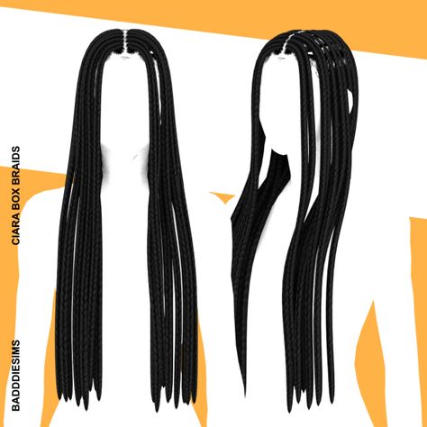 CIARA BOX BRAIDS by BADDDIESIMS - The Sims 4 Download - SimsFinds.com Sims 4 Cc Fulani Braids, Sims 4 Cc Black Hair Braids, Sims 4 Cc Hair Box Braids, Box Braids Sims 4 Cc, Ts4 Braids Cc, Sims Braids, Sims 4 Box Braids Cc, Braids Sims 4 Cc, Sims 4 Cc Braids