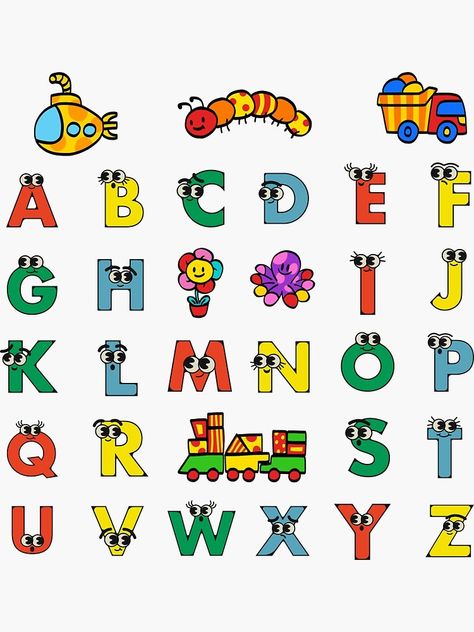 ABC Stickers for kids aged 3 to 6 Abc Stickers, Transportation Nursery, Alphabet Style, Alphabet Templates, Kid Fonts, Abc Poster, Iron On Letters, Stickers For Kids, Lettering Art