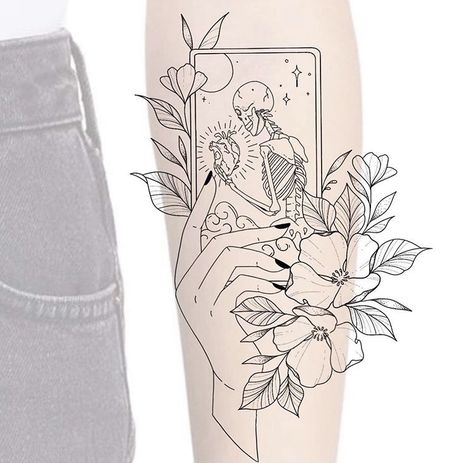 Lover Of The Moon, Tarot Card Tattoo Design, Gothic Tattoos, Work Illustration, Tarot Tattoo, Tarot Card Tattoo, Card Tattoo Designs, Hip Tattoos Women, Upper Arm Tattoos