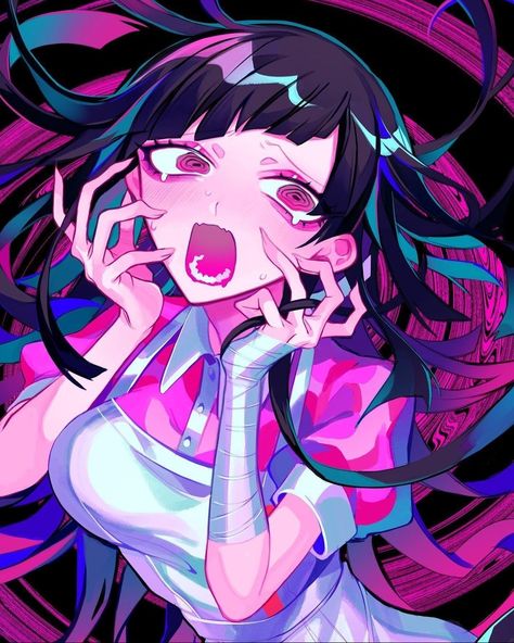 Mikan Tsumiki, Danganronpa 1, Creepy Art, Danganronpa, Overwatch, Neon, Fan Art, Drawings, Twitter