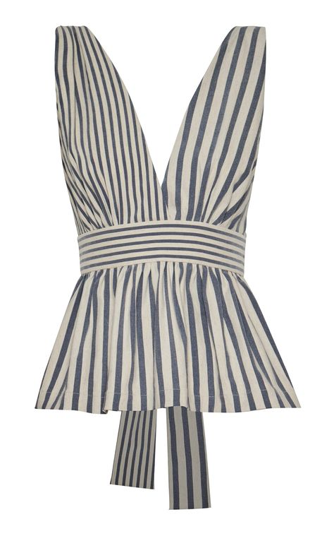 Striped Peplum Top, Grey Blouse, Johanna Ortiz, Peplum Blouse, Fall 2023, Slim Fit Pants, Global Fashion, Daily Outfits, Moda Operandi