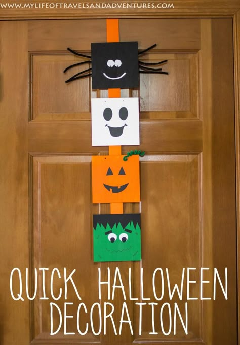 A Quick Halloween Decoration Halloween Kita, Bricolage Halloween, Halloween Arts, Colorful Halloween, October Crafts, Halloween Arts And Crafts, Adornos Halloween, Easy Halloween Crafts, Diy Halloween Decor