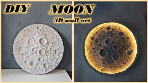 Moon Lamp Diy, Moon 3d, Diy Moon, Lamp Diy, Moon Clouds, Moon Lamp, 3d Wall Art, Youtube Art, Diy Lamp