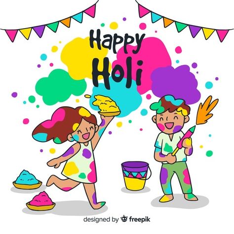 Hand drawn children holi festival backgr... | Premium Vector #Freepik #vector #background #love #hand #kids Happy Holi Drawing For Kids, Festival Drawing For Kids, Holi Drawing For Kids, Happy Holi Drawing, Holi Festival Drawing, Holi Painting, Holi Drawing, Holi Theme, Festival Drawing